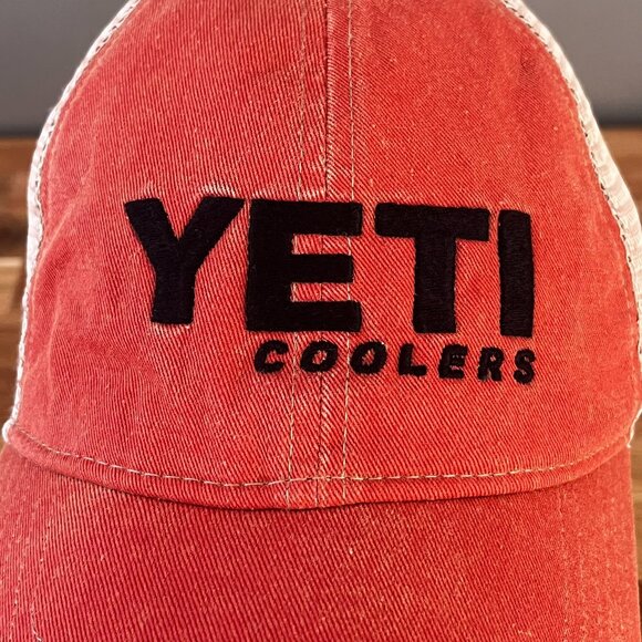 Yeti Coolers Snapback Trucker Hat One Size Fits Most Dad Hat Orange Red Mesh T t - Picture 3 of 10
